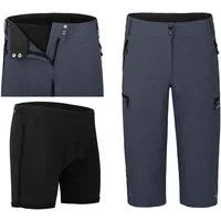 Bergson Fahrradhose VINA Capri Damen 3/4 Radhose 2in1 (mit gepolsterter Innenhose), robust, elastisc