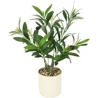 Kunstpflanze Künstlicher Olivenbaum mit schwarzen Oliven im Topf Olivenbaum, I.GE.A., Höhe 46 cm, 46cm Kunstpflanze Ölbaum Baum Kunstbaum Olivenpflanze Dekopflanze