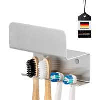 bremermann Zahnbürstenhalter Zahnbürstenhalter PUREZZA zum Kleben oder Bohren, Edelstahl matt, (1-St)