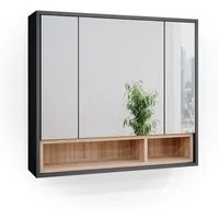 Vicco Badezimmerspiegelschrank Beatrice, Anthrazit/Sonoma, 80 x 72 cm (1-St)