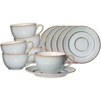 Ritzenhoff & Breker Tasse Portofino Kaffeetassen mit Untertassen 220 ml, 6-tlg., Steinzeug