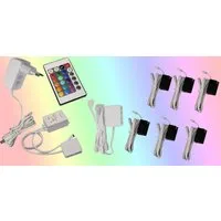 TRANGO LED Glaskantenbeleuchtung, 6er Set RGB Farbwechsel LED Glaskantenbeleuchtung 5022-06 inkl. Fernbedienung Schrankbeleuchtung I Glasbodenbeleuchtung I Vitrinenbeleuchtung, LED Clips I Möbelbeleuchtung