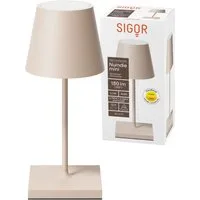 SIGOR LED Tischleuchte Akku-Tischleuchte, Dimmbar, LED fest integriert, Warmweiß