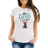 MoonWorks Print-Shirt Damen T-Shirt Mei Dirndl is in da Wäsch Slim Fit Moonworks® mit Print