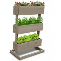 Coemo Hochbeet (1 St), Vertikalbeet aus Holz mit 3 Pflanzkästen Blumenkasten Frühbeet