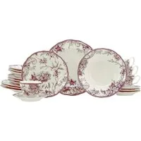 CreaTable Kombiservice Adelaide, Service 20-tlg. (20-tlg), 4 Personen, Porzellan, Nostalgischer Vintage Dekor, Elegante Form