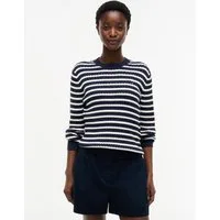 Tommy Hilfiger Rundhalspullover CO CABLE C-NK LS SWEATER Baumwolle, mit Zopfmuster, Regular Fit