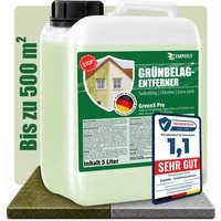 Empefly GreenX Pro Grünbelagentferner, Algenentferner, Flechtenentferner Grünbelagentferner (Einzelartikel, [- 5 Liter Kanister-Konzentrat, reicht für ca. 250–500 m² Konzentrierter Grünbelagentferner, selbsttätig, chlorfrei)