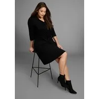 Laura Scott CURVE Jerseykleid Große Größen mit Polo-Kragen und taillierendem Tunnelzug