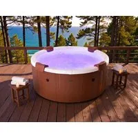mSpa Whirlpool Denver & Rova - Ø 182 x 70 cm - ganzjährig Outdoor Pool - XXL, Stecksystem mit Einlageplane, feste Außenwand - inkl. LED, UVC+, WiFi, App-Steuerung, 6 Personen