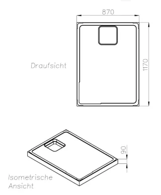 Neuesbad Wannenträger für Geberit Olona 120x90x4 SD 20257