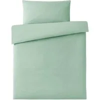 Makian Bettwäsche Uni - Icegreen, Baumwolle, Kinderbettwäsche Set 100x135 cm / 40x60 cm Deckenbezug, Kissenbezug