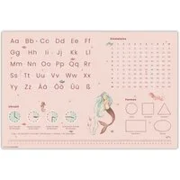 cover-your-desk.de Schreibtischunterlage Lernunterlage Meerjungfrau - abc & 1x1 für Kinder, Made in Germany, (1 tlg)