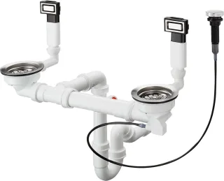 Hansgrohe Ab- und Überlaufgarnitur BSO mit Excenterbedienung 370 x 370 D15-11, 43932800 43932800