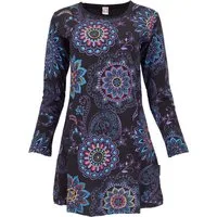 Guru-Shop Midikleid Besticktes Boho chic Minikleid, Tunika mit.. alternative Bekleidung