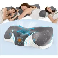 Esun Kopfkissen Nackenstützkissen, Kopfkissen Memory Foam, Kissen Seitenschläferkissen, Füllung: Rückstellschaum, Rückenschlafer, Bauchschlafer, Seitenschlafer, Set, Kissen, Pillow Kissen für Seiten, Rücken & Bauchschläfer