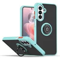 Wigento Handyhülle Für Samsung Galaxy A17 5G / 4G Design TPU + PC Schutz Hülle Hellblau, Magnetringhalter stoßfestes Hybrid Material