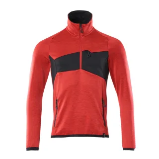 MASCOT Herren Fleecepullover mit kurzem Reißverschluss ACCELERATE Verkehrsrot / Schwarz 3XL - 18003-316-20209-3XL