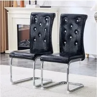 ANYSUN Esszimmerstuhl 2er Set Esszimmer Stühle,Küchenstuhl,Schwingstuhl (Polsterte Essstühle, mit Kristallschnalle Design und galvanisierte Metallbeine, 2 St), Hoher Rückenlehne,Moderner Küchenstuhl,für Wohnzimmer Konferenzraum