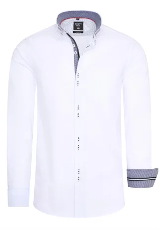 Rusty Neal Overhemd Regular Fit Weiss