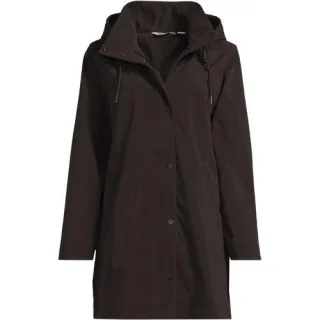 Leichte laminierte Regenjacke, Damen, size: regular, Braun, Polyester, by Lands' End