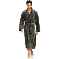 Vossen Bademantel Feeling-L, ideal für Sauna & Spa, Hotelbademantel, Morgenmantel, Langform, Webvelours, Schalkragen, Gürtel, mit hohem Kragen