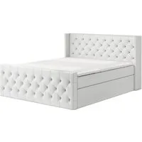 A&J MöbelLand GmbH Boxspringbett LUNA mit 2 Bettkästen, Bonell-Matratze und Topper.