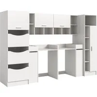 welltime Badmöbel-Set FALAS, 8-teilig, Hauswirtschaftsraum Set, Breite 300 cm, (Set, 8-St., Wäscheschrank, Hängeschrank,Standregal, Umbauschrank, Mehrzweckschrank), Kombination, Waschmaschinenumbau, Waschmaschinenschrank, Wäschekammer