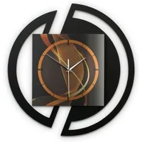 Kreative Feder Wanduhr Runde 3D Designer-Wanduhr „Dynamic“ in modernem Metallic-Look (ohne Ticken, Funk- oder Quarzuhrwerk, elegant, außergewöhnlich, modern)