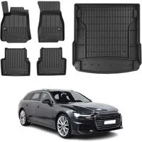 OMAC Auto-Fußmatten OMAC Fußmatten & Kofferraumwanne Set für Audi A6 C8 Avant 2018-2025 (5 St), für Audi A6 C8 4A Avant Allroad 2018-2025 Audi A6 C8 4A Avant Allroad 2018-2025, Einfache Installation,Antirutsch,Leicht zu reinigen