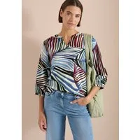 CECIL Druckbluse 3/4-Arm Seersucker-Bluse mit grafischem Multicolor Muster