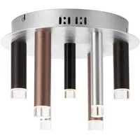 Brilliant Deckenleuchte Cembalo, LED fest integriert, Warmweiß, LED Deckenlampe 7flg braun/Kaffee