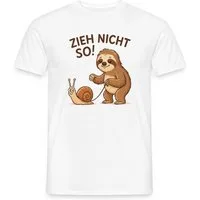 Spreadshirt T-Shirt Zieh Nicht So, Faultier Und Schnecke Humor Männer T-Shirt (1-tlg)