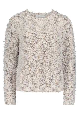 Betty & Co - Strickpullover weiß/taupe - Gr. - 40