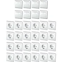 ChiliTec Unterputz-Steckdose DELPHI Starter-Kit, 32er Set 250V~/ 16A, UP, weiß