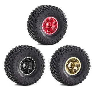 4PCS 1.0 Inch Aluminum Alloy Blade Wheels Gravel Tires Spare Parts for SCX24 FMS24 TRX4M RC Climbing Car Vehicle Models