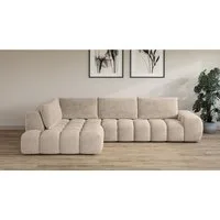 OTTO home Ecksofa AZITA L-Form, XXL 352 cm Designsofa in Bubble-Opitk, lose Rückenkissen, traumhafte Steppung
