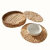 Home-trends24.de Platzset Platzteller Platzmatte Natur 5tlg. Tisch Unterlage Deko, (5-St)
