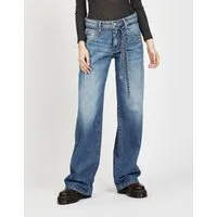 GANG Loose-fit-Jeans 94CLAIRE mit Bindegürtel und Naht am Oberschenkel, Baggy Fit