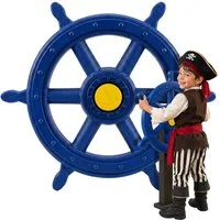 relaxdays Spielzeug-Steuerrad Steuerrad mit Drehgeräusch für Spielturm, blau