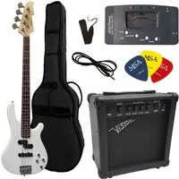 MSA E-Bass Set Elektrobass im 30 Watt Set, Gigbag, Band, Stimmgerät, Pleks, E-Bass JB