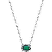 Pandora Kette mit Anhänger 394503C01-45, Rechteck, Grün, Halo