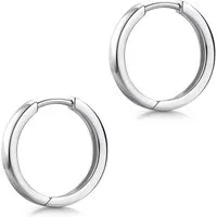 Materia Paar Creolen Silber Damen Herren klassisch Ø12mm SO-424, 925 Sterling Silber