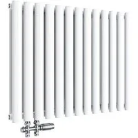 SONNI Badheizkörper Röhrenheizkörper Warmwasser,Horizontal,Doppellagig,mit Multiblock,bad, 600 x 770/ 600x1006/ 600 x 1183 mm,Design Heizkörper, Weiß/Anthrazit