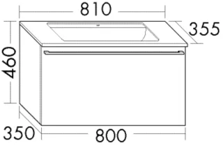 Burgbad Mineralguss-Waschtisch+Waschtischunterschrank bel Lack Hochglanz Perlgrau Hochglanz/Weiß SEDN081F6486C0037