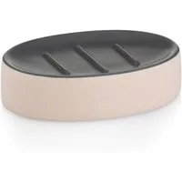 kela Seifenschale Matsi, Breite: 8,5 cm, Ø 7 cm, matte Optik, schwarze Auflagefläche mit drei erhöhten Streifen