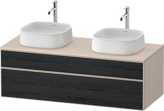 Duravit Zencha Konsolenwaschtischunterbau wandhängend Eiche Schwarz & Taupe Matt & Supermatt 1300x55 ZE4823B16830000