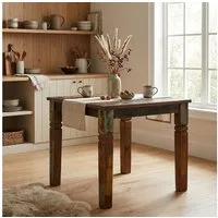 FINEBUY Esstisch FB45864 Esstisch quadratisch 80cm Massivholz Tisch Esszimmertisch (80x80x76 cm Mango Massivholz Quadratisch Shabby), Kleiner Esszimmertisch, Küchentisch Holztisch
