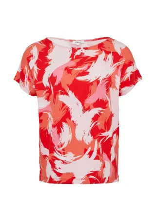 s.Oliver - T-Shirt rot|mehrfarbig - Gr. - 38