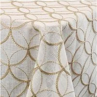 DecoHomeTextil Heimtextilmanufaktur Tischdecke Decorativo In Lino Organza Leinen mit dezenter Stickerei pflegeleicht